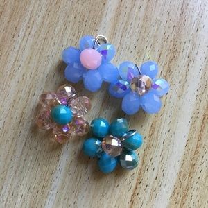 Crystal Flower Necklace Charms